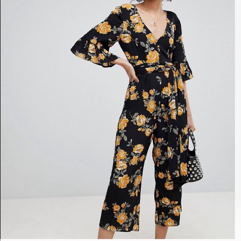 Miss Selfridge Floral Print Jumpsuit ASOS